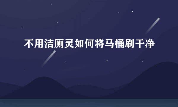 不用洁厕灵如何将马桶刷干净