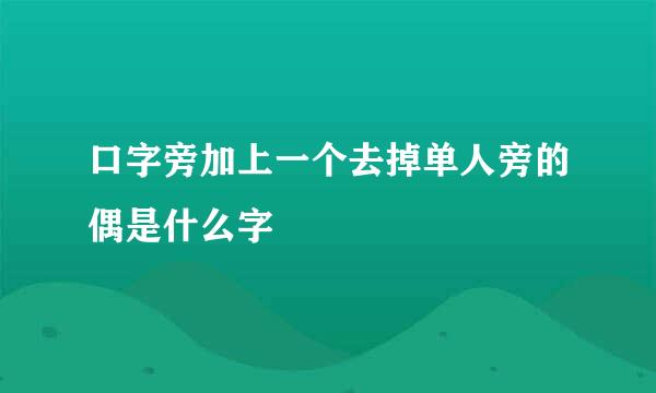 口字旁加上一个去掉单人旁的偶是什么字