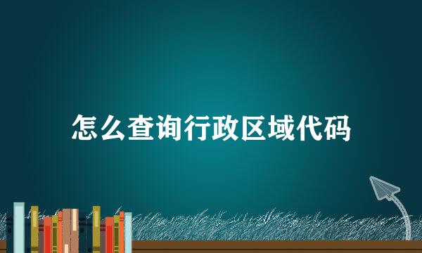 怎么查询行政区域代码