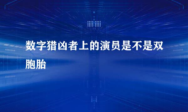 数字猎凶者上的演员是不是双胞胎