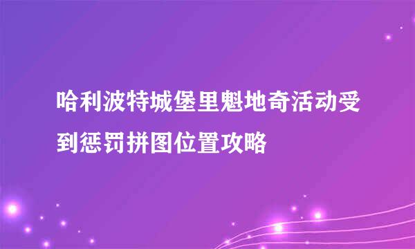 哈利波特城堡里魁地奇活动受到惩罚拼图位置攻略