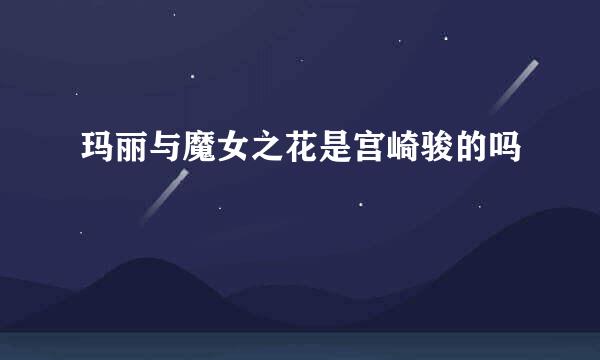 玛丽与魔女之花是宫崎骏的吗