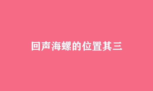 回声海螺的位置其三