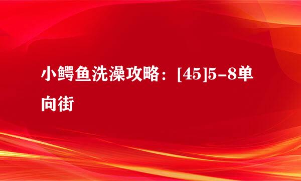 小鳄鱼洗澡攻略：[45]5-8单向街