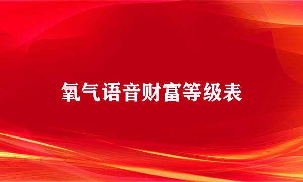 氧气语音财富等级表