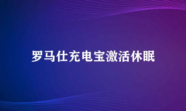 罗马仕充电宝激活休眠
