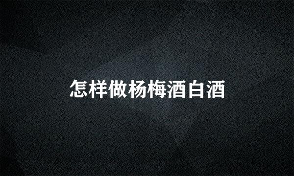 怎样做杨梅酒白酒