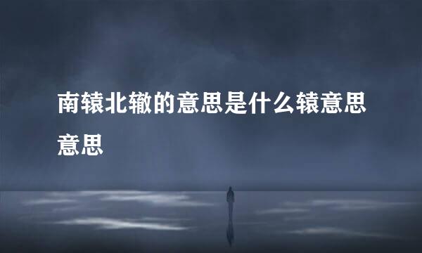南辕北辙的意思是什么辕意思意思