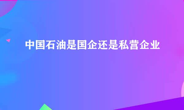中国石油是国企还是私营企业