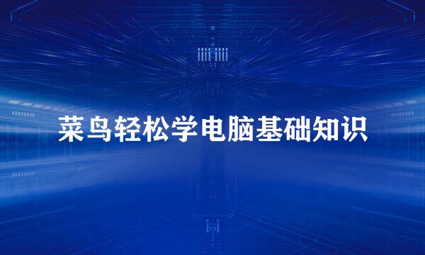 菜鸟轻松学电脑基础知识
