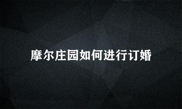 摩尔庄园如何进行订婚