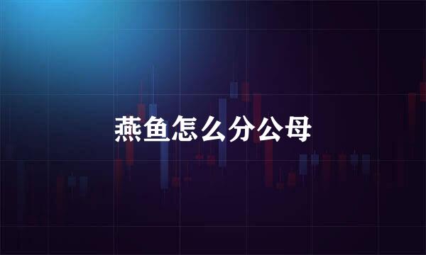 燕鱼怎么分公母