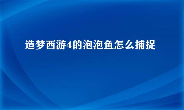 造梦西游4的泡泡鱼怎么捕捉