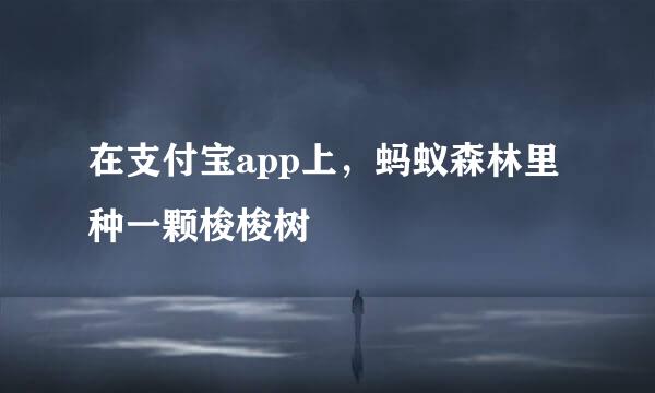 在支付宝app上，蚂蚁森林里种一颗梭梭树