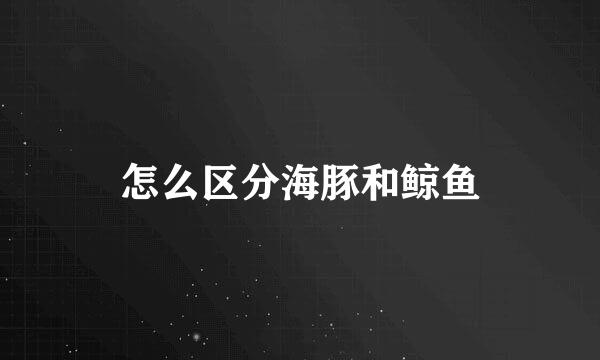 怎么区分海豚和鲸鱼