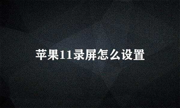 苹果11录屏怎么设置
