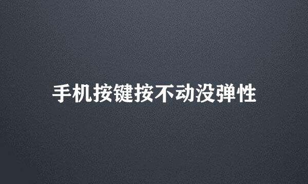 手机按键按不动没弹性