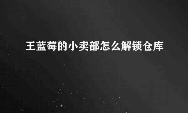 王蓝莓的小卖部怎么解锁仓库