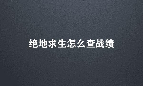 绝地求生怎么查战绩