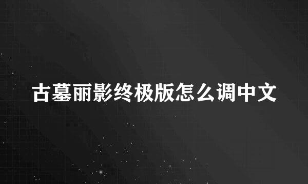 古墓丽影终极版怎么调中文