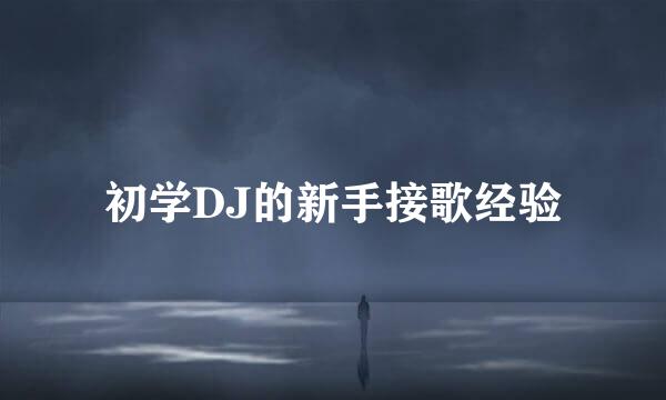 初学DJ的新手接歌经验