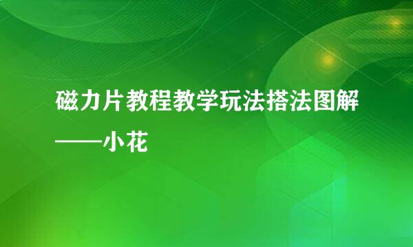 磁力片教程教学玩法搭法图解——小花