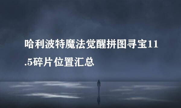 哈利波特魔法觉醒拼图寻宝11.5碎片位置汇总