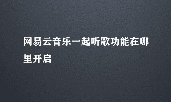 网易云音乐一起听歌功能在哪里开启