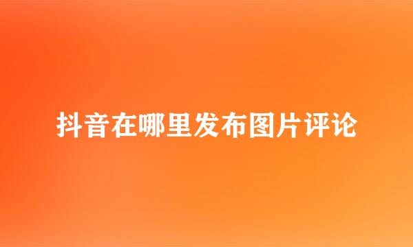 抖音在哪里发布图片评论
