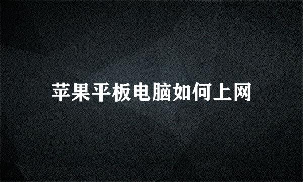 苹果平板电脑如何上网