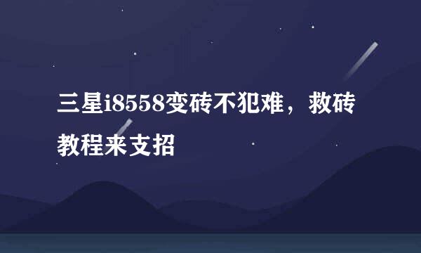 三星i8558变砖不犯难，救砖教程来支招