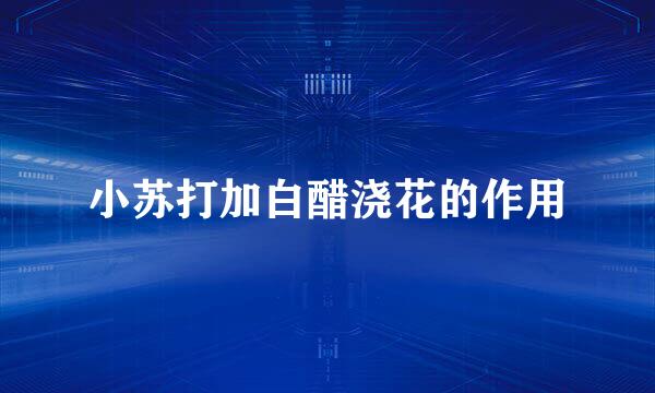 小苏打加白醋浇花的作用