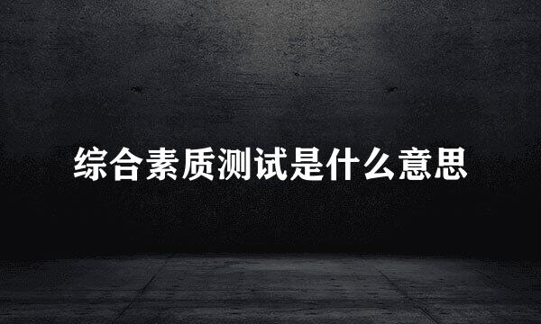 综合素质测试是什么意思