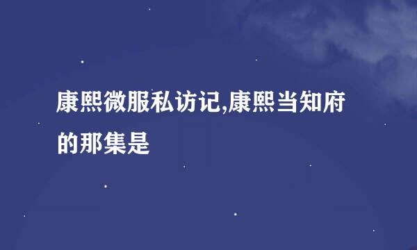 康熙微服私访记,康熙当知府的那集是