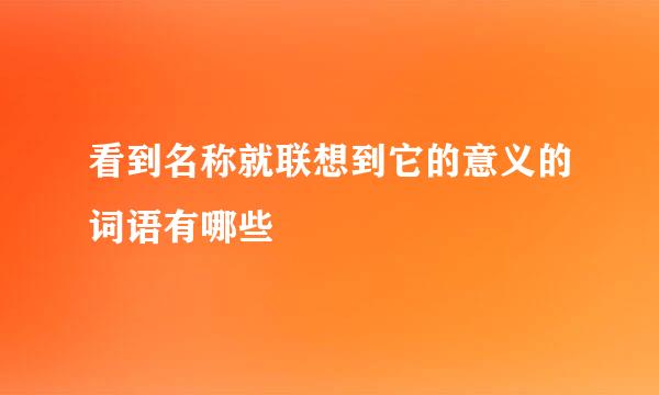 看到名称就联想到它的意义的词语有哪些