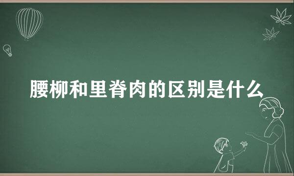 腰柳和里脊肉的区别是什么