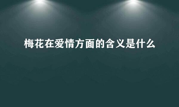 梅花在爱情方面的含义是什么
