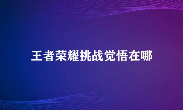 王者荣耀挑战觉悟在哪