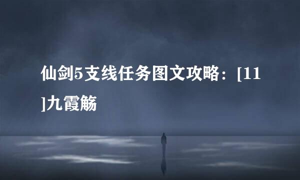 仙剑5支线任务图文攻略：[11]九霞觞
