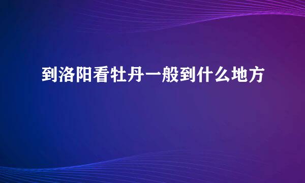到洛阳看牡丹一般到什么地方