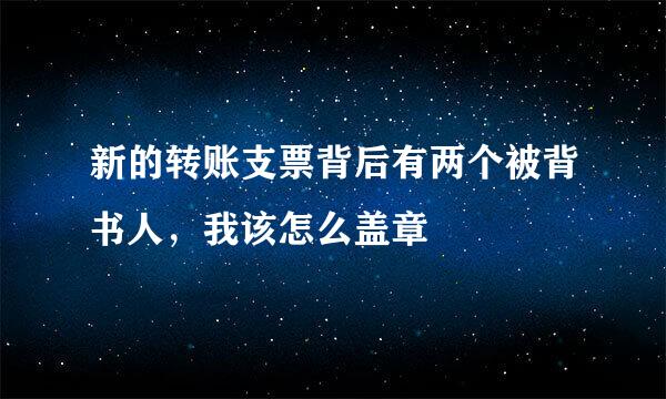 新的转账支票背后有两个被背书人，我该怎么盖章