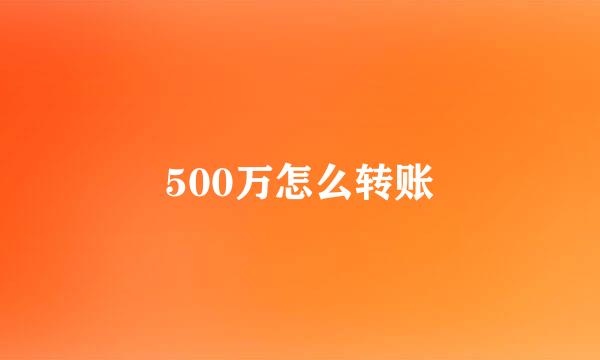 500万怎么转账