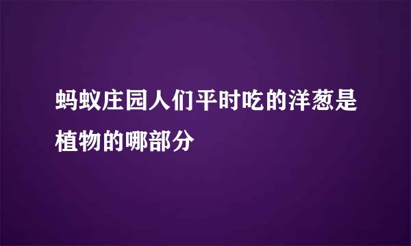 蚂蚁庄园人们平时吃的洋葱是植物的哪部分