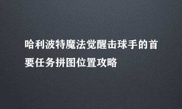 哈利波特魔法觉醒击球手的首要任务拼图位置攻略