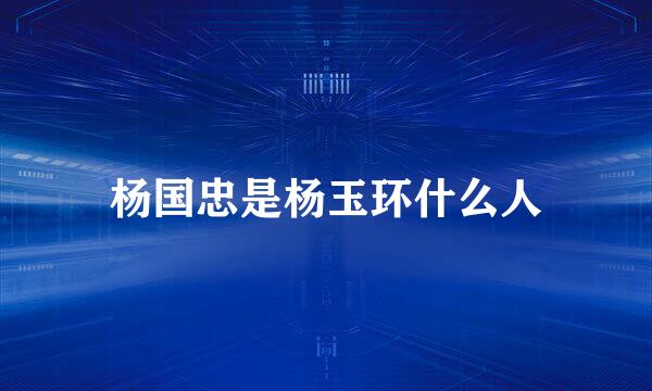 杨国忠是杨玉环什么人