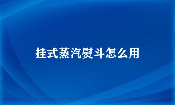 挂式蒸汽熨斗怎么用