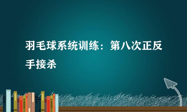 羽毛球系统训练：第八次正反手接杀