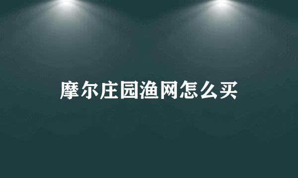 摩尔庄园渔网怎么买