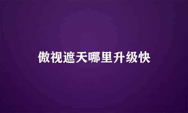 傲视遮天哪里升级快