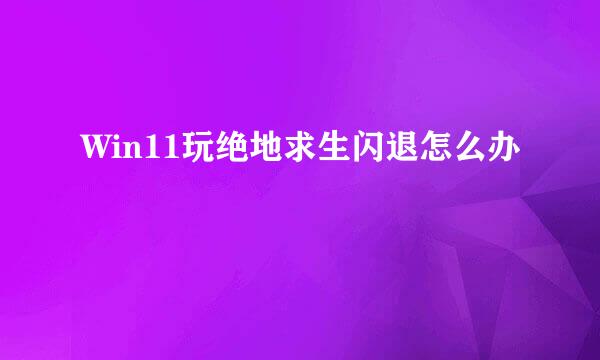 Win11玩绝地求生闪退怎么办